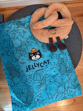 Jellycat Tan Plush Pretzel with dust bag